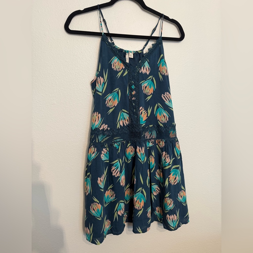 Lauren Conrad Tunic Dress Navy Floral Summer XS